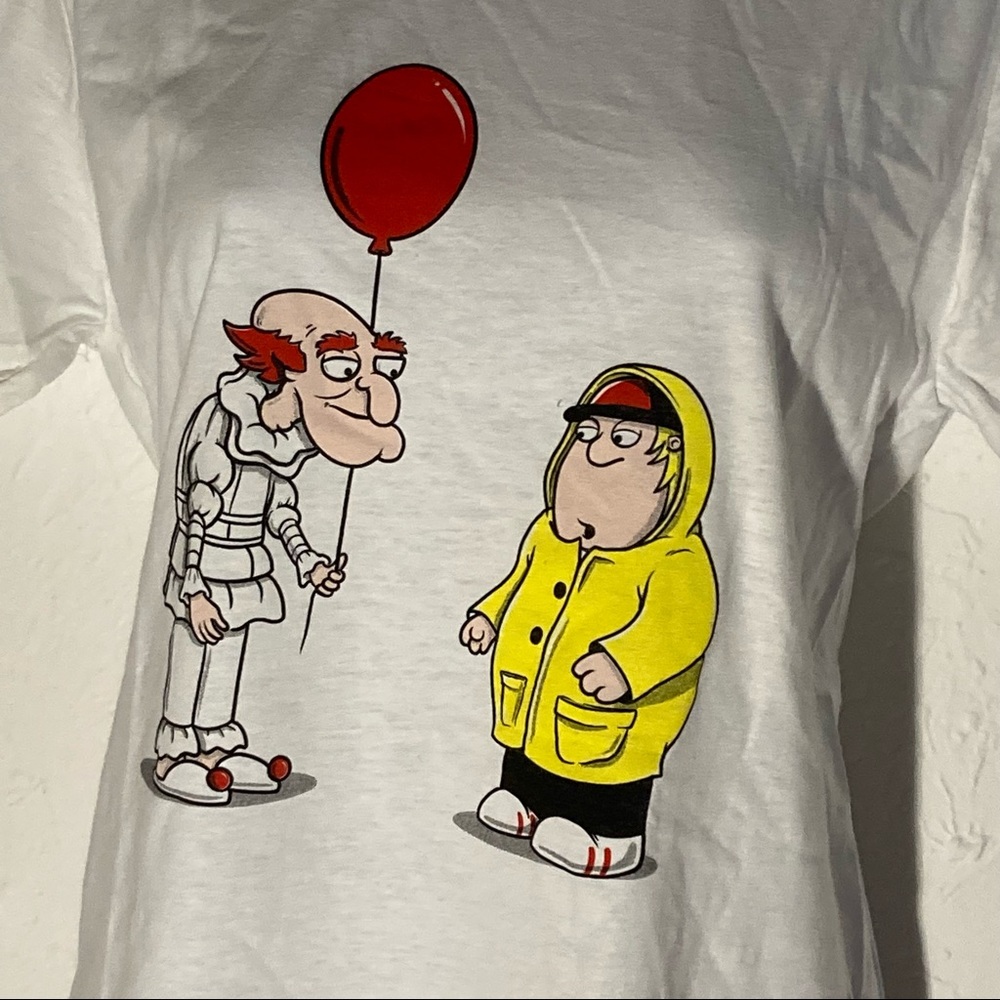 New Unisex Tee Shirt "Family Guy / IT" Size SMALL Mashup Tee Stephen King clown - Picture 5 of 7